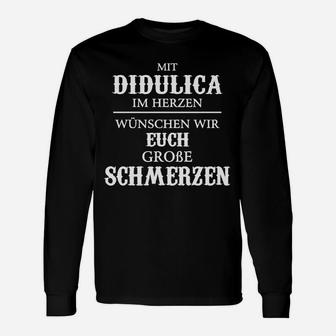 Schwarzes Langarmshirts Didulica im Herzen für Fans, Spruch Design - Seseable