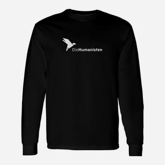 Schwarzes Langarmshirts Die Humanisten Logo, Modernes Design Tee - Seseable