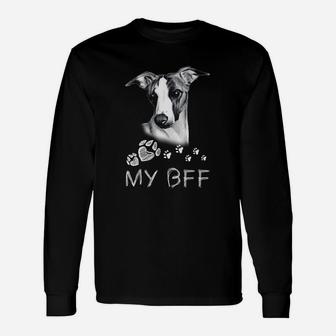 Schwarzes Langarmshirts Hundemotiv My BFF, Lustiges Hunde-Freundschafts-Langarmshirts - Seseable