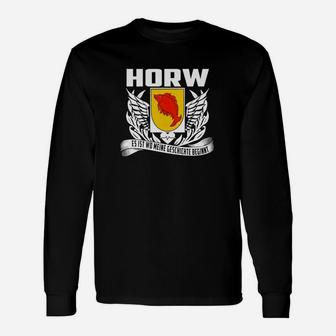Schwarzes Langarmshirts mit HORW Emblem & Motto, Exklusives Design - Seseable