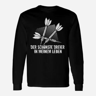 Schwarzes Langarmshirts mit Pfeil-Design, Schönster Dreier im Leben-Aufdruck - Seseable