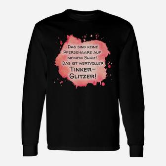 Schwarzes Langarmshirts mit Wertvoller Tinker-Glitzer, Lustiges Spruch-Langarmshirts - Seseable