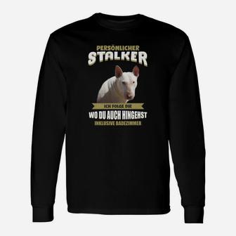 Schwarzes Langarmshirts Persönlicher Stalker mit Ratte, Lustiges Verfolger-Design - Seseable