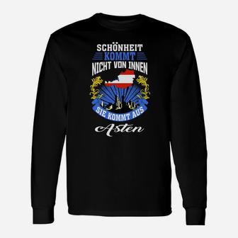 Schwarzes Langarmshirts Schönheit aus Österreich mit Wappen-Spruch - Seseable