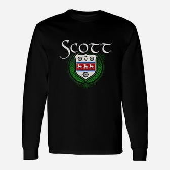 Scott Surname Irish Last Name Scott Crest Long Sleeve T-Shirt - Seseable