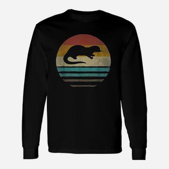 Sea Otter Retro Vintage Long Sleeve T-Shirt - Seseable