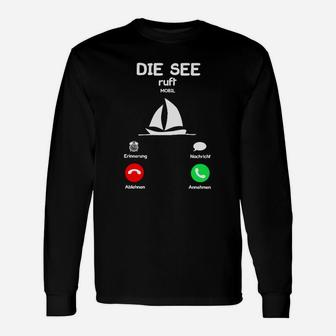 Segelboot Telefon Langarmshirts, Die See ruft Design - Seseable
