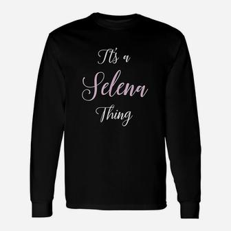 Selena Name Personalized Women Cute Pink Girl Custom Long Sleeve T-Shirt - Seseable