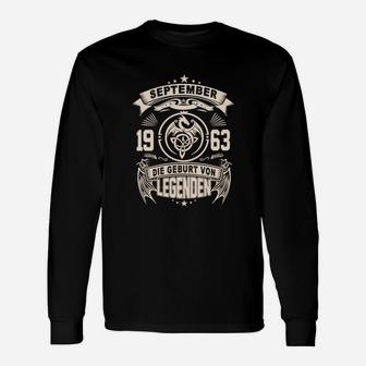 September 1963 Legenden Geburtstag Langarmshirts, Retro Vintage Design - Seseable