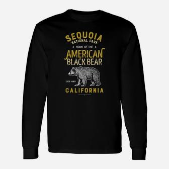 Sequoia National Park Shirt Vintage California Bear Long Sleeve T-Shirt - Seseable