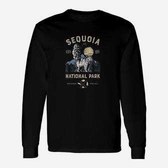 Sequoia National Park Vintage California Bear Long Sleeve T-Shirt - Seseable