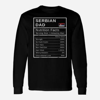 Serbian Dad Nutrition Facts Long Sleeve T-Shirt - Seseable