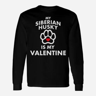 Siberian Husky Dog Anti Valentine Dog Lover Long Sleeve T-Shirt - Seseable