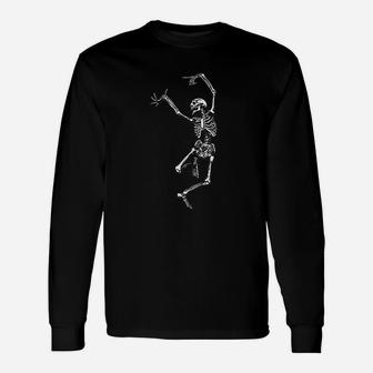 Skeleton Halloween Dancing Skeleton Long Sleeve T-Shirt - Seseable