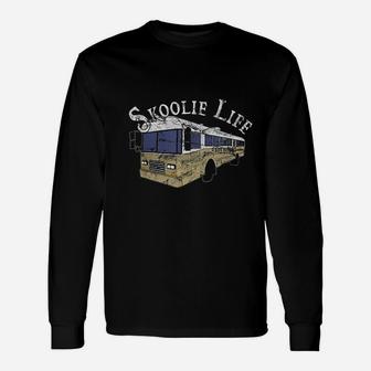 Skoolie Life Bus Conversion Nomad Lifestyle Vintage Long Sleeve T-Shirt - Seseable