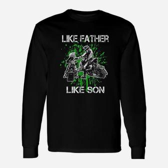 Snowmobile Father Like Son Snowcross Long Sleeve T-Shirt | Seseable UK