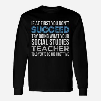 Social Studies Teacher Long Sleeve T-Shirt - Seseable