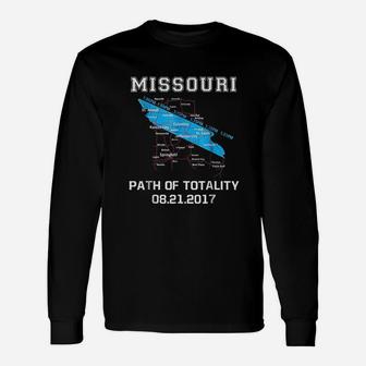 Solar Eclipse Missouri Road Map Path Of Totality Long Sleeve T-Shirt - Seseable