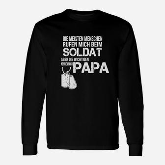 Soldat und Papa Militär Themen-Langarmshirts, Geschenk für Vatertag - Seseable