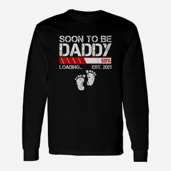 Soon To Be Daddy Est 2021 New Dad Vintage Daddy Long Sleeve T-Shirt - Seseable