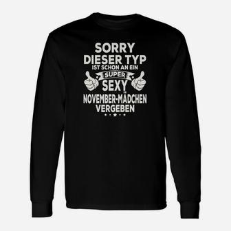 Sorry Dieser Typ Liebt November-Mädchen Partner Langarmshirts, Romantisches Paar Tee - Seseable