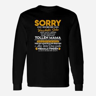 Sorry Mama Witziges Statement Langarmshirts in Schwarz, Humor Langarmshirts - Seseable