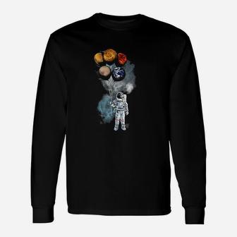 The Spacemans Trip Astronaut Space Planets Long Sleeve T-Shirt - Seseable