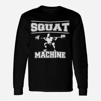 Squat Machine Fitness-Enthusiasten Schwarzes Langarmshirts - Seseable