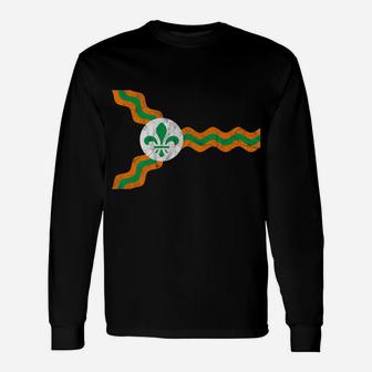 St Louis Flag Dogtown St Patricks Day Irish Colors Long Sleeve T-Shirt - Seseable