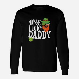 St Paddys Day One Lucky Daddy Dad St Patricks Pattys Long Sleeve T-Shirt - Seseable