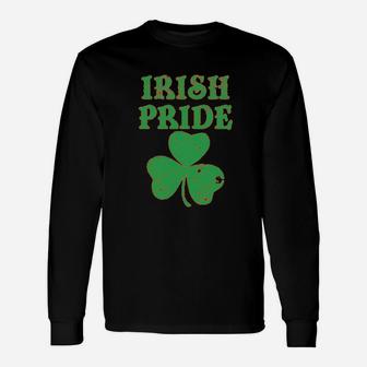 St Patricks Day American Irish Pride Lucky Leaf Long Sleeve T-Shirt - Seseable