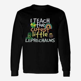 St Patricks Day Teacher Cutest Little Leprechauns 1st Grade Long Sleeve T-Shirt - Seseable