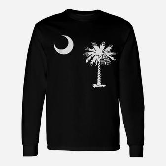 State Of South Carolina Distressed Flag Long Sleeve T-Shirt - Seseable