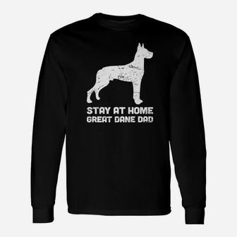 Stay At Home Dog Dad Great Dane Long Sleeve T-Shirt - Seseable