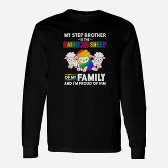 Step Brother Rainbow Sheep Gay Pride Long Sleeve T-Shirt - Seseable