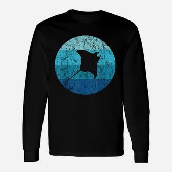 Stingray Manta Ray Retro Vintage Ocean Water Animal Long Sleeve T-Shirt - Seseable