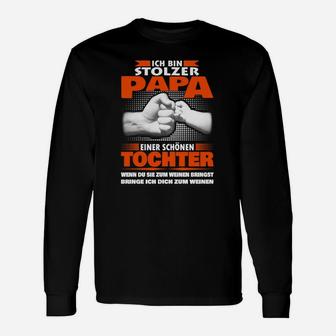 Stolzer Papa Tochter Langarmshirts in Schwarz, Vatertagsgeschenk - Seseable