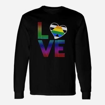 Straight Ally Flag Love Lgbt Pride Long Sleeve T-Shirt - Seseable