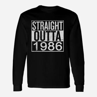 Straight Outta 1986 36th Birthday Vintage Long Sleeve T-Shirt - Seseable