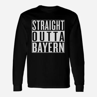 Straight Outta Bayern Langarmshirts, Hip-Hop-Stil Schwarzes Tee - Seseable