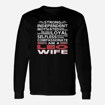 Strong Independent Motivates Leo Wife Long Sleeve T-Shirt - Seseable