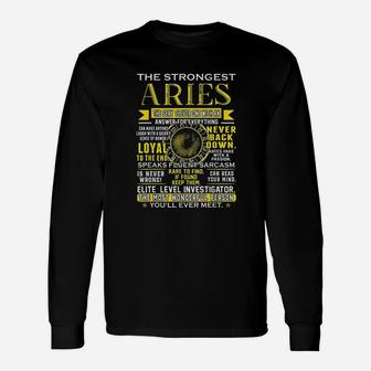Strongest Aries Loyal Can Read Your Mind Zodiac Long Sleeve T-Shirt - Seseable