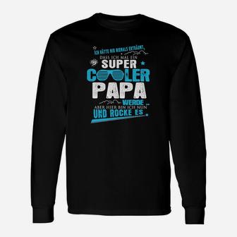 Super Cooler Papa Schwarzes Langarmshirts, Lustiges Oberteil für Vatertag - Seseable