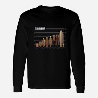 Surfboards Size And Type Chart Surfer Surfing Long Sleeve T-Shirt - Seseable