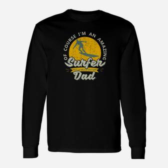 Surfer Dad Fathers Day Vintage Perfect Wave Barrel Premium Long Sleeve T-Shirt - Seseable