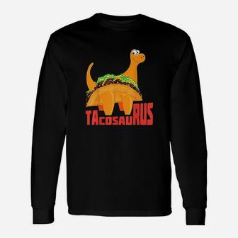 Tacosaurus Cute Brontosaurus In A Tortilla Long Sleeve T-Shirt - Seseable