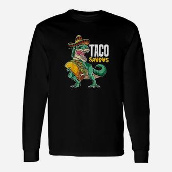 Tacosaurus Taco Cinco De Mayo Boys Dinosaur Rex Long Sleeve T-Shirt - Seseable
