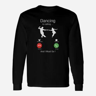 Tanzende Leidenschaft Langarmshirts, Silhouetten-Design für Tanzbegeisterte - Seseable