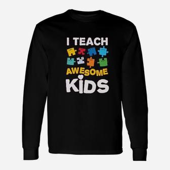 I Teach Awesome Teachers Day Long Sleeve T-Shirt - Seseable