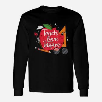 Teach Love Inspire Teacher Motivational Long Sleeve T-Shirt - Seseable